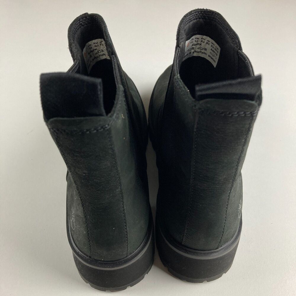 Timberland Courmayeur Valley Chelsea Boots Womens 8.5 Black Nubuck Lug Sole - Picture 4 of 11